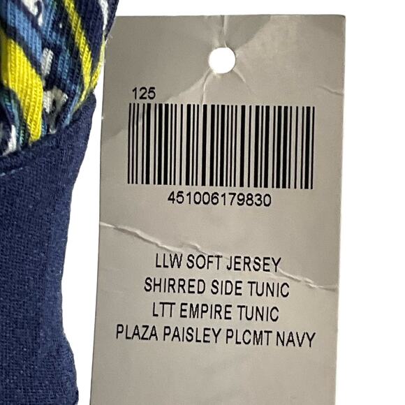 SOMA Tunic Top Luxuriously Soft Shirred Side Paisley Print Empire Waist M NWT - Picture 9 of 13